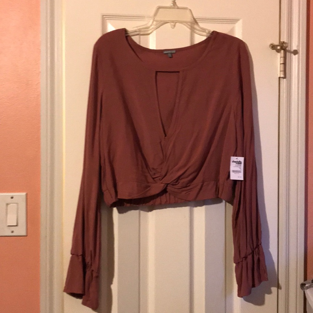 Mauve crop top blouse